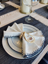 Load image into Gallery viewer, Oyster Shell Napkin Rings - Beaded with Gold Trim