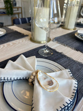 Load image into Gallery viewer, Oyster Shell Napkin Rings - Beaded with Gold Trim