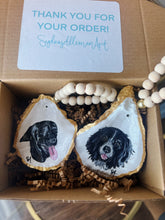 Load image into Gallery viewer, Custom Pet Portrait Hand Painted on Oyster Shell Every Day Ornaments