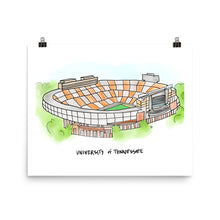 Load image into Gallery viewer, Neyland Stadium Print w/ UNIV of TENN writing