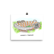 Load image into Gallery viewer, Neyland Stadium Print w/ UNIV of TENN writing